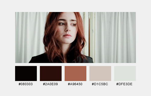 katherinesage:Clary Fray + color palettes; requested by gwenstacye(inspiration)