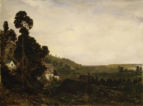 met-european-paintings: An Old Chapel in a Valley by Théodore Rousseau, European Paintings Ca