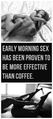 adaddydom:  my-halo-slipped:  Good morning loves…Early morning sex has been proven to be more effective than coffee…it says so right there, so it must be true…I’ll make you coffee after 💋❤️  Perfect 