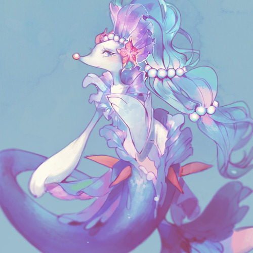 wisteria-tree:  I know what starter I’m picking… My heart–I hope this is okay ;___; I rly wanted to doodle Popplio’s final evolution when I first saw it… I tried to put any spoiler tags in it that I could think of so it could be filtered out