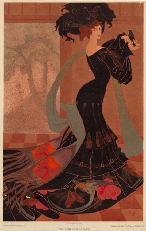 Georges de Feure, Color study, 1901. From Dekorative Vorbilder,Stuttgart, Julius Hoffman. Via NYPL.