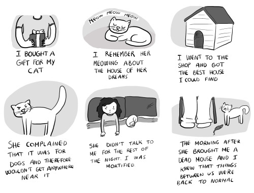 comixwarriors: Getting the right gift for a cat is quite difficult. (art blog: thegirlwh