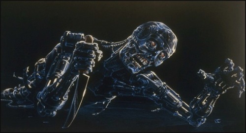 talesfromweirdland:Concept art for the first two Terminator films.