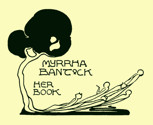 Unusual bookplate design in an Art Nouveau style Myrrha Bantock was the daughter of English composer