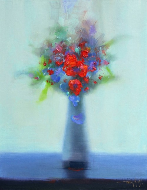 Taeil Kim aka 김태일 (Korean, based Seoul, South Korea) - Flower No.04  Paintings: Oil on Canvas