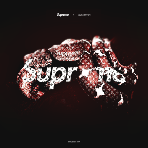 SUPREME x LOUIS VUITTON Snake. Art by IG: @gfxleks