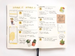 merostudies: 🌻171015 - 171021 🌻 || well I am SUPER behind on posting these; October just got away from me. Expect posts of old spreads over the next few days! For now, this one is a flowery, plant inspired spread 🌵