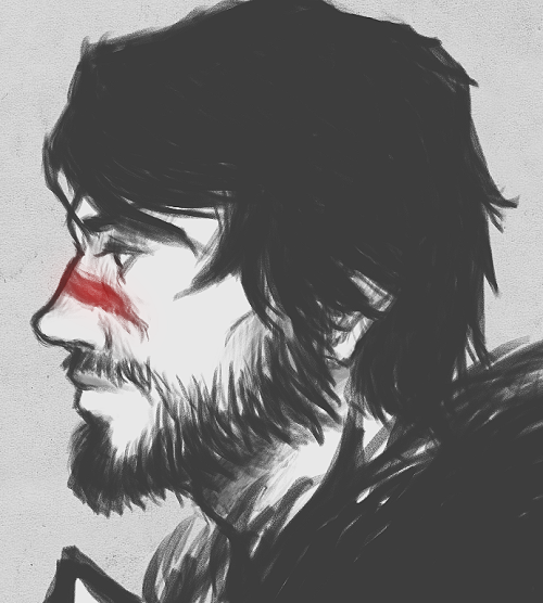 duckydrawsart:I was practicing profiles and idk somehow Hawke got here