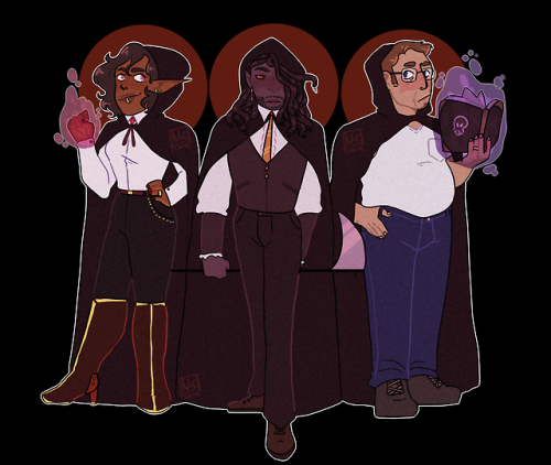 gay-spaceman: [id: a drawing of three full body drawings of the reaper squad. lup is a brown-skinned