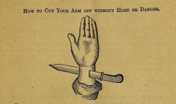 nemfrog:How to cut your arm off without hurt or danger.  Lorento’s wizard’s guide, or, magic made easy. 1878.