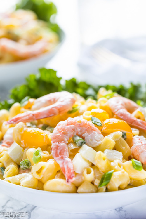 Shrimp Pasta Salad With Only 199 Calories Per Serving | Recipe FromNoshtastic