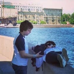 #Love is &hellip; ;)  #rest #couple #lovers #girls #boys #care #beauty #river #streetphotography   June 14, 2012  #summer #heat #hot #travel #SaintPetersburg #StPetersburg #Petersburg #Russia #СанктПетербург #Петербург #Питер