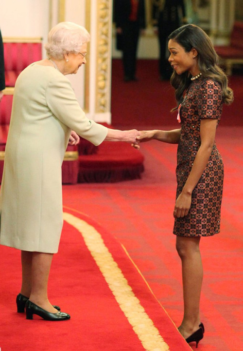 accras:Naomie Harris was made OBE in London on Feb. 23, 2017. She was honored by the Queen at Buckin