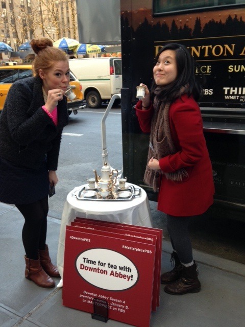 Look who stopped by outside EW’s office – it’s the Downton Abbey Tea Truck! (P.S. Aren’t interns Jodi and Shirley cute?)