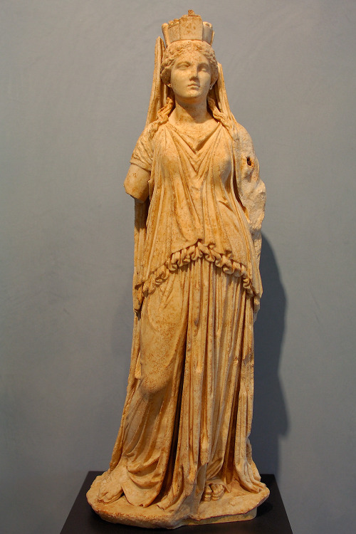 hildegardavon:Tyche (goddess of good fortune, especially of a city)Greek, 150-100 BC, marbleGetty  -