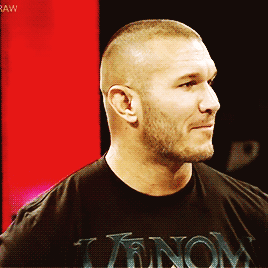r-a-n-d-y-o-r-t-o-n:   Randy Orton is holding back a laugh during Jamie Noble sudden outburst at him 