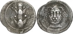 archaicwonder:  Excessively Rare Silver Tetradrachm