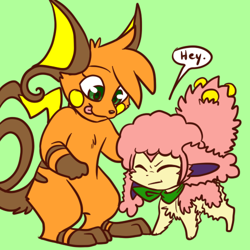 ask-firefly-the-raichu:  &ldquo;Ehehe sorry I just had to see how you’d look!~&rdquo;