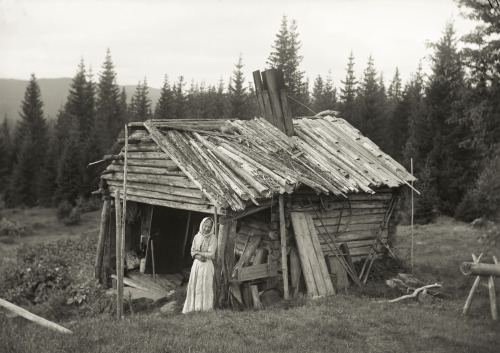 A Woman And Her House, Vrmland, Sweden, 1916 - By Nils Keyland (1867 - 1924), Swedish