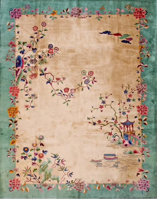 east-x-east:  #219 Chinese Art Deco carpet 9’0” x 11’6” circa 1920