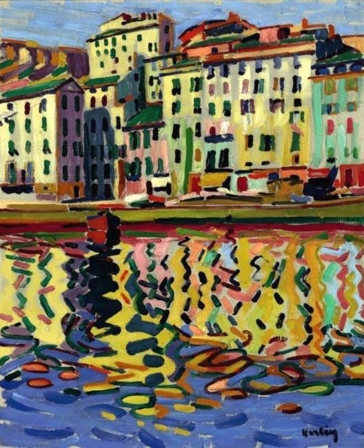 art-centric:  The Docks of the Port of Bastia Auguste Herbin, 1907