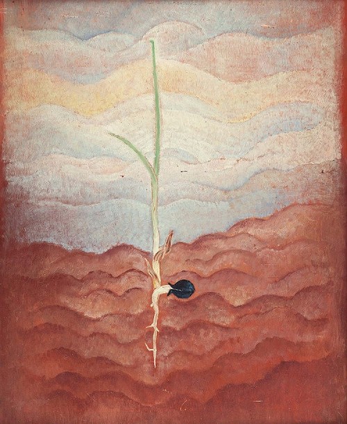 amare-habeo: Hans Haffenrichter (German, 1897-1981) Germ (Keim), 1937 Oil on wood, 43.5 x 34.5 cm