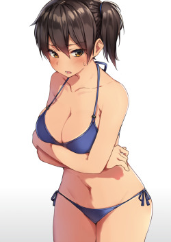 ashigara:  鎮守府対抗ビーチバレーとか | 装甲枕※Permission was granted by the artist to upload their works. Make sure to rate/bookmark the original work! 
