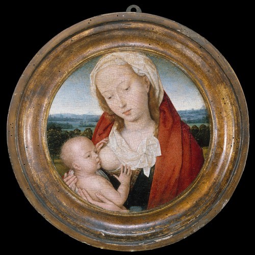 Virgin and Child, Hans Memling, ca. 1475–80, European PaintingsThe Friedsam Collection, Bequest of Michael Friedsam, 1931Size: Overall, with integral frame, diameter 9 ¾ in. (24.8 cm); painted surface diameter 6 7/8 in. (17.5 cm)Medium: Oil on woodhttps://www.metmuseum.org/art/collection/search/437057 #europeanart#themet#hansmemling#metmuseum