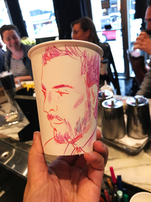 A small selection of coffee cup portraits I made at an event for Marriott’s bespoke Autograph 