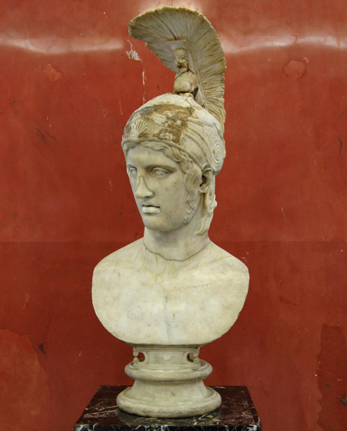 theancientwayoflife: ~Head of Ares. Marble. After the Greek original by Alkamenes ca. 420s BCE. Sain