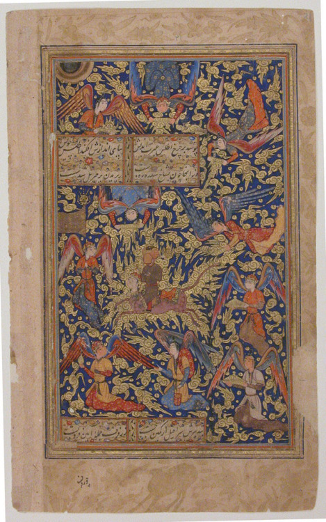 the-met-art:“Muhammad Ascends to Heaven in a Vision on Buraq”, Folio from a Yusuf and Zulaikha of Ja