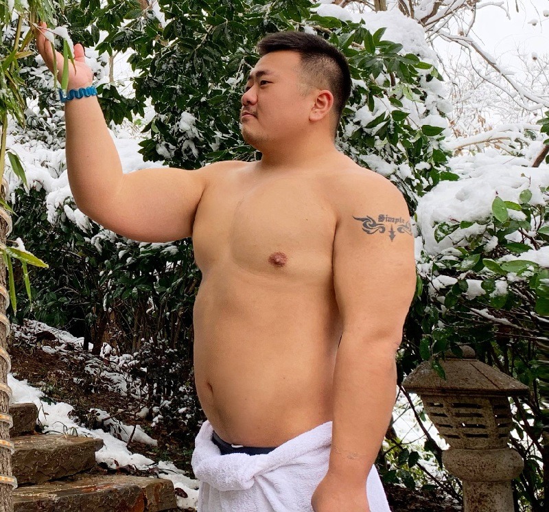 Like man in towel.