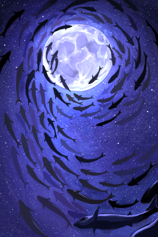 fawnui:  Illustration I made for my art project. To think we are looking for aliens in space, when we have all of this life underwater left unexplored.    