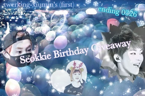 twerking-xiumin:  ~welcoming all my lil baozis to my first ever giveaway~aka TWERKING-XIUMIN’S  SEOKKIE BIRTHDAY GIVEAWAY to celebrate our lil bunny’s birthday this year i decided to do a small giveaway (that was really supposed to be a xmas giveaway
