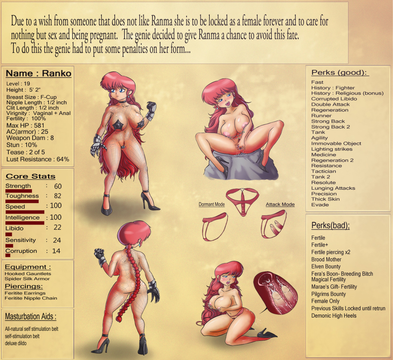 Commission.  CoC style sheet for Ranma&rsquo;s female form.