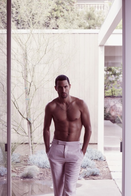 Noah Mills in the August issue of OUT
