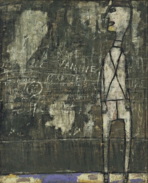 thunderstruck9: Jean Dubuffet (French, 1901–1985), Mur aux inscriptions [Wall with Inscriptions], April 1945. Oil on canvas, 9.7 x 81 cm. via freiherr65 