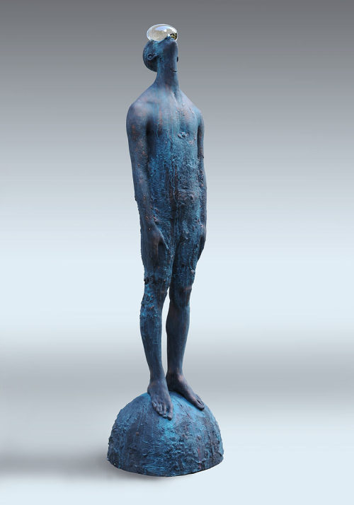 Nazar Bilyk (Ukrainian, b. 1979, Lviv, Ukraine) - Rain, 2010  Sculpture:  Fiberglass, Metal, Toned B