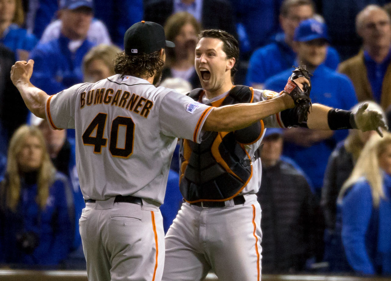 SI Photo Blog — Madison Bumgarner and Buster Posey celebrate after