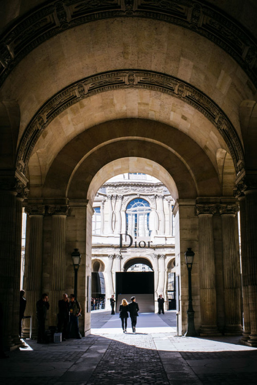 entering Dior Spring 2015 RTW photographed for T Magazine