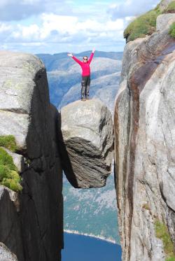 Sixpenceee:  Kjeragbolten Is A Boulder Located In The Kjerag Mountain In Rogaland,