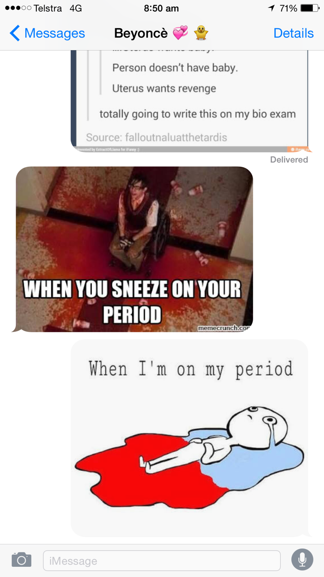 fuqshann:  sademotionalsoldier:  So my best friend and I have our period at the same