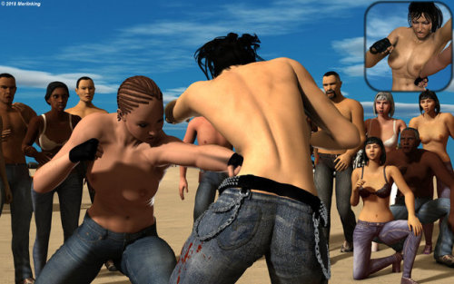 #toplessfistfight #bikerfightmerlinking.deviantart.com