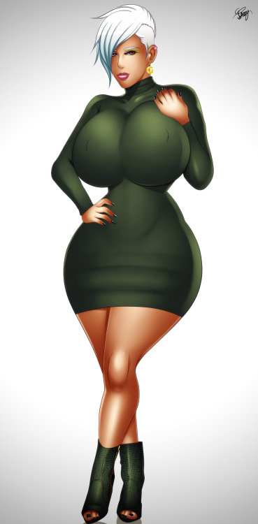 jassycoco:  One Of A Kind [+18 COMMISSION]  Commission for Miyasscret  of their OC Himacutee wearing an olive green turtleneck dress and open toe snakeskin boots. (I designed the outfit)