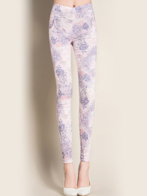 lovelyanifashion:Women Casual Floral Print Slim Elastic PantsFlash Deal up to 60% off!   Discount co