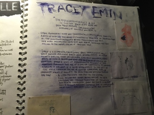 Posting some of my sketchbook pages, research work, in the style of ect. Tracey Emin research work.