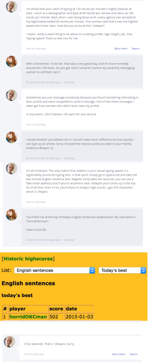 ursulavernon:naufragous:Fun with twats on OKCupid.I think we can safely say he’s….B)…not my type.Of 