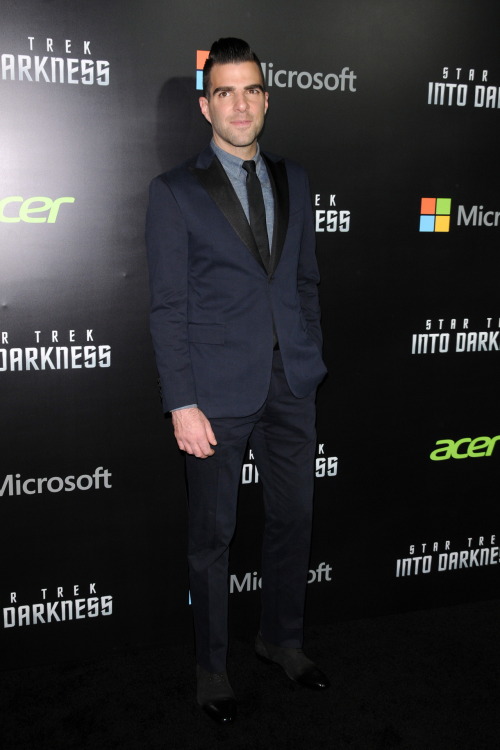 deareje:new tab for high res.Benedict Cumberbatch, Zachary Quinto, Chris Pine attend StarTrek IntoDa