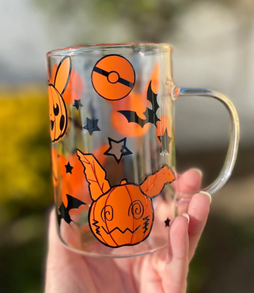Pokemon Halloween Glass Mug Made By CoughfeeI