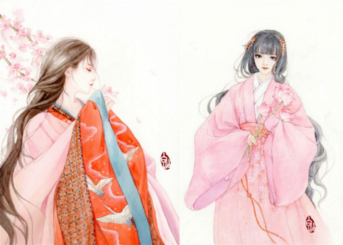 Chinese gufeng style portraits by 白岫